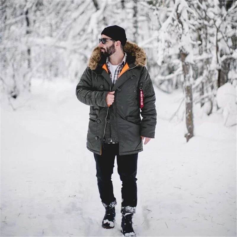 

Male Padding Jacket Fur Oversize Puffer Coats Mens Military Tactical Down Clothes Husband Winter Men's Long Parka Windproof Coat