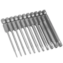 Torx Screwdriver Bit Set 11pcs T6T40 Magnetic Torx Shank Screwdriver Electric Drill Matching Tools