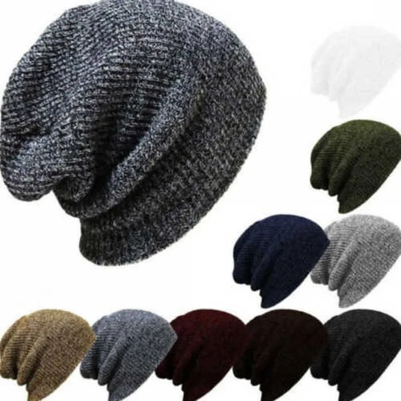 Men Unisex Ski Slouch Beanie Hat Winter Warm Skateboards Beenie Loose Caps New Winter Hats