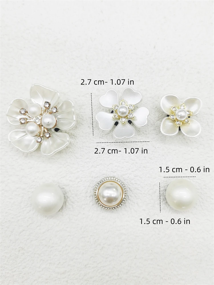 12PCS ABS Shoe Charms Buckles DIY Adorable Clog Accessories White Floral Decorations Ornaments Fit Women Sandals Halloween Gifts