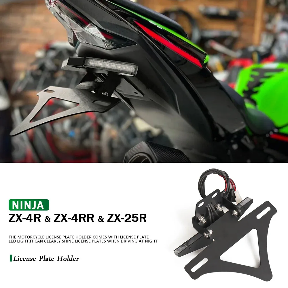 

Motorcycle 2023-2025 For KAWASAKI NINJA ZX25R ZX-4R ZX4RR Aluminum Rear Tail Tidy Fender Eliminator License Plate Holder