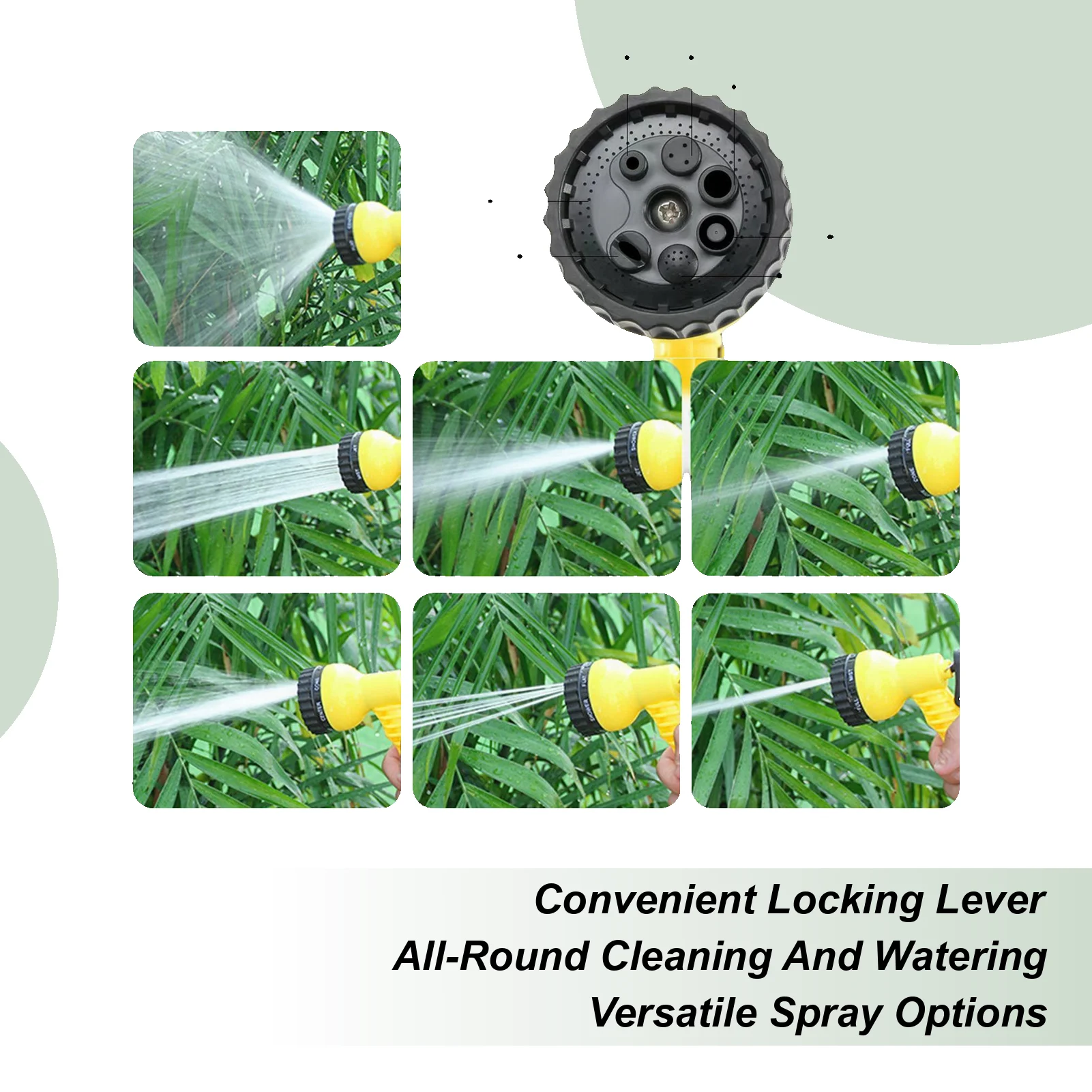 ガーデンホースノズル コンフォートグリップ ガーデニングアクセサリー ホースヘッドスプレーヤー 芝生用 屋外 庭 パティオ 洗車用