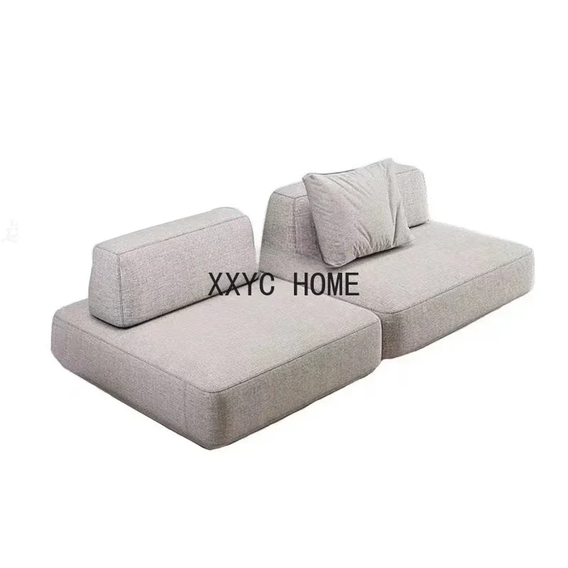 

Sofa Living Room Small Apartment Cream Three-Seat Double-Sided Square Fabric Module Combination