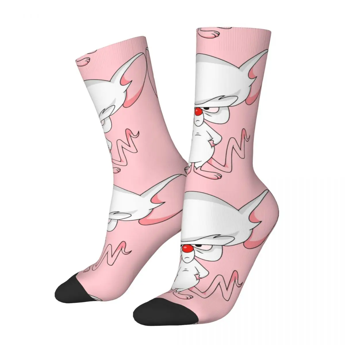 Happy Funny Men\'s Compression Socks Look You Vintage Harajuku Pinky and the Brain TV Hip Hop Novelty Casual Crew Crazy Sock