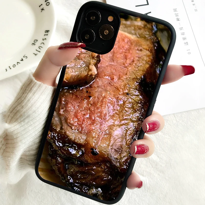 5 5S SE 2020 Phone Cover Case for iPhone 6 6S 7 8 PLUS X XS XR 11 12 13 MINI 14 PRO MAX Rubber Garlic Balsamic Brown Sugar Steak