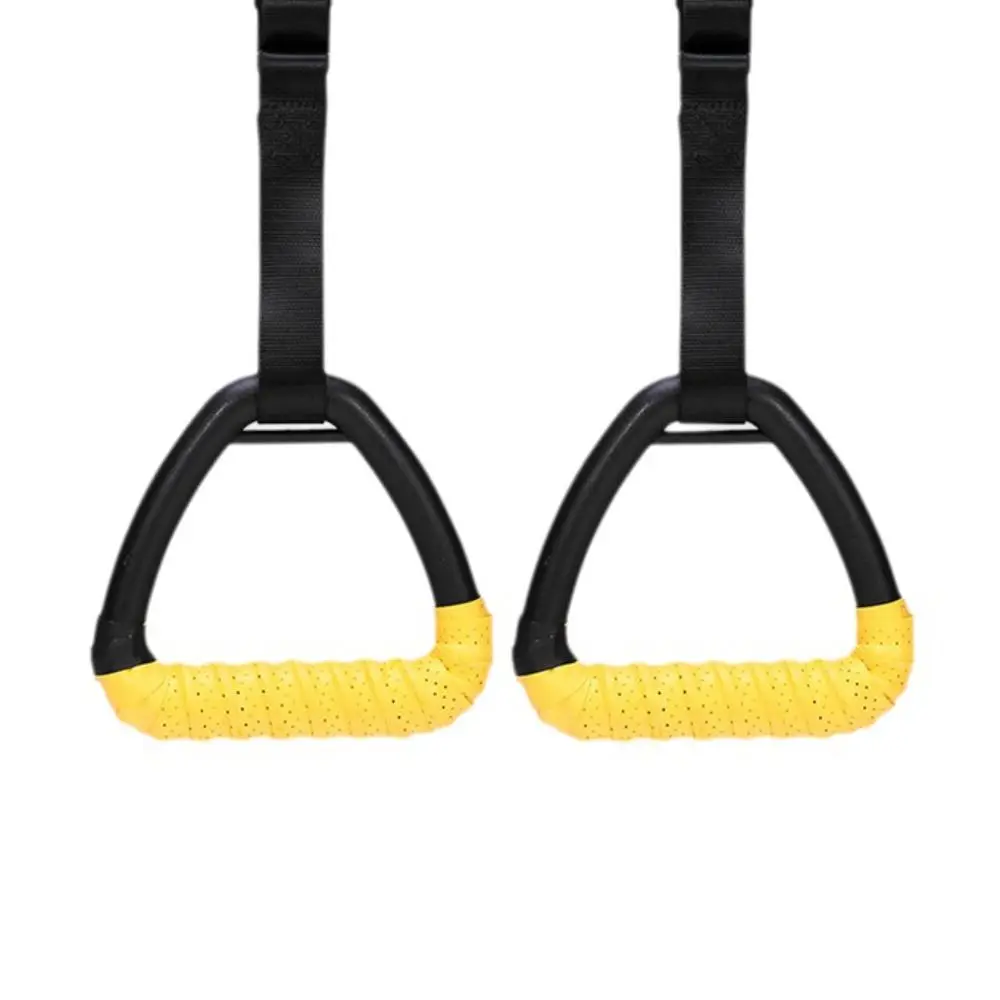 1 Pair No-Punch Gymnastic Rings Anti-slip Heavy Duty Pull-up Gymnastic Rings Adjustable Straps Fitness Equipment