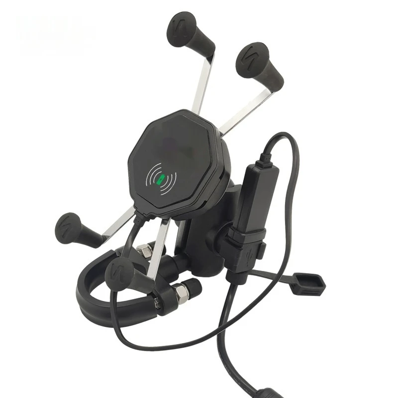 

Wireless Charger Phone Clamp X Grip Phone Holder Waterproof Quick Charging PHone Stand for Motorcycle Bike for Ram Mount