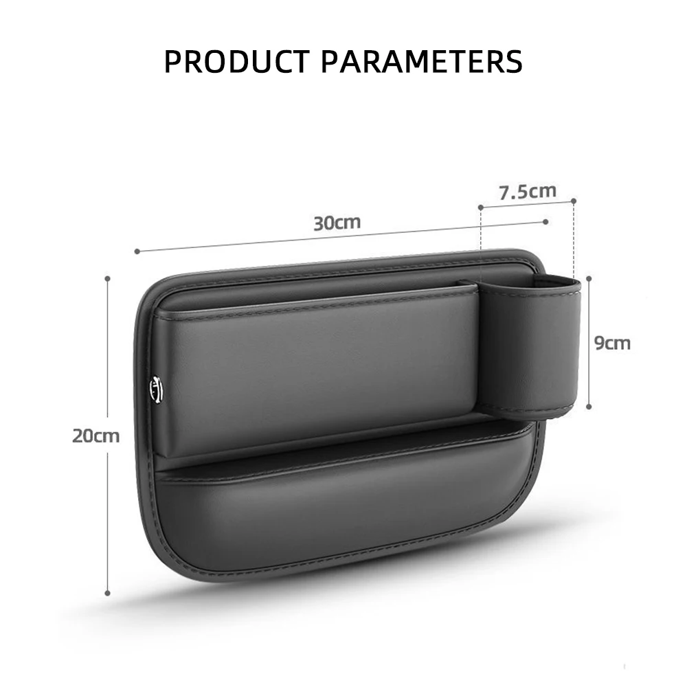 Multifunction Car Seat Gap Leak-proof Storage Bag  PU Leather Seat Slot Organizer BoxFor Car Seat Gap Filler With Cup Holder