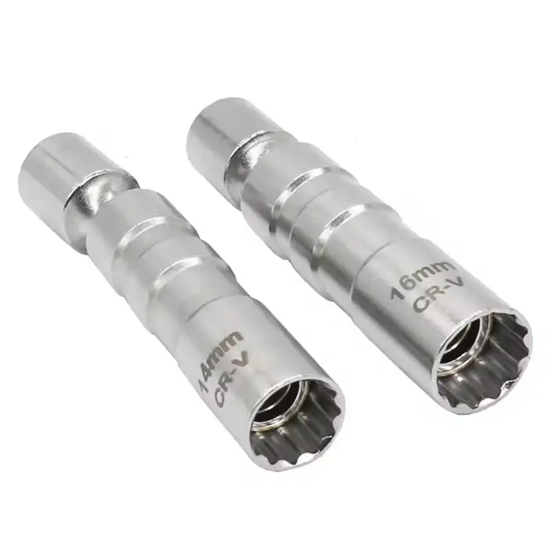 New Spark Plug Socket Wrench Adapter 14/16mm Set Universal Joint With Magnetic Flexible Socket Wall 3/8