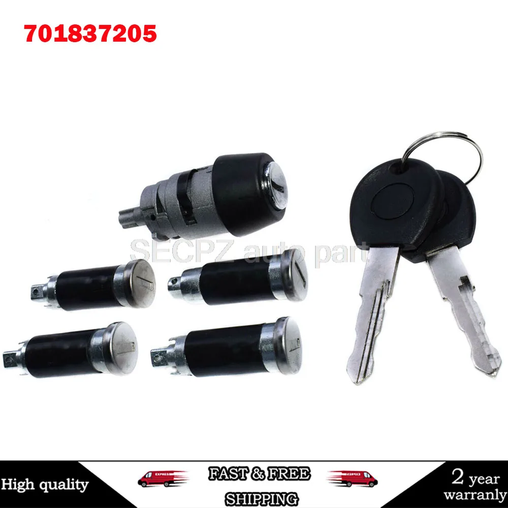 

Ignition Switch Door Lock Barrel Set 2 Keys For VW T4 Caravelle 1990-2003 Transporter Double Barn Doors 701837205