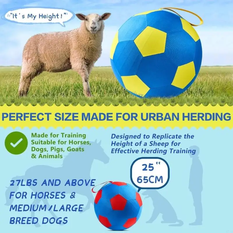 Fun Herding Ball Toy With Bouncing Motion Chew Resistant PVC Shepherd Dog Training Toy For Large Pet Encourages Exercise 37JD