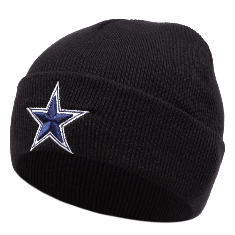 Soft Beanie Hat Men Acrylic Fashion Pentagram Embroidery Knitted Caps For Men Casual Winter Hat Women 2023 Warm Bonnet Homme