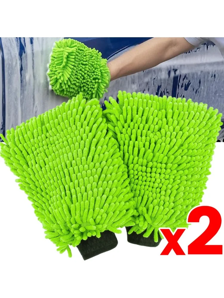 AliExpress Microfiber Car Wash Glove Chenille Mitt Scratch Free High Absorbent Lint for Electric Bicycle Auto Truck Motorcycle Glass Clean