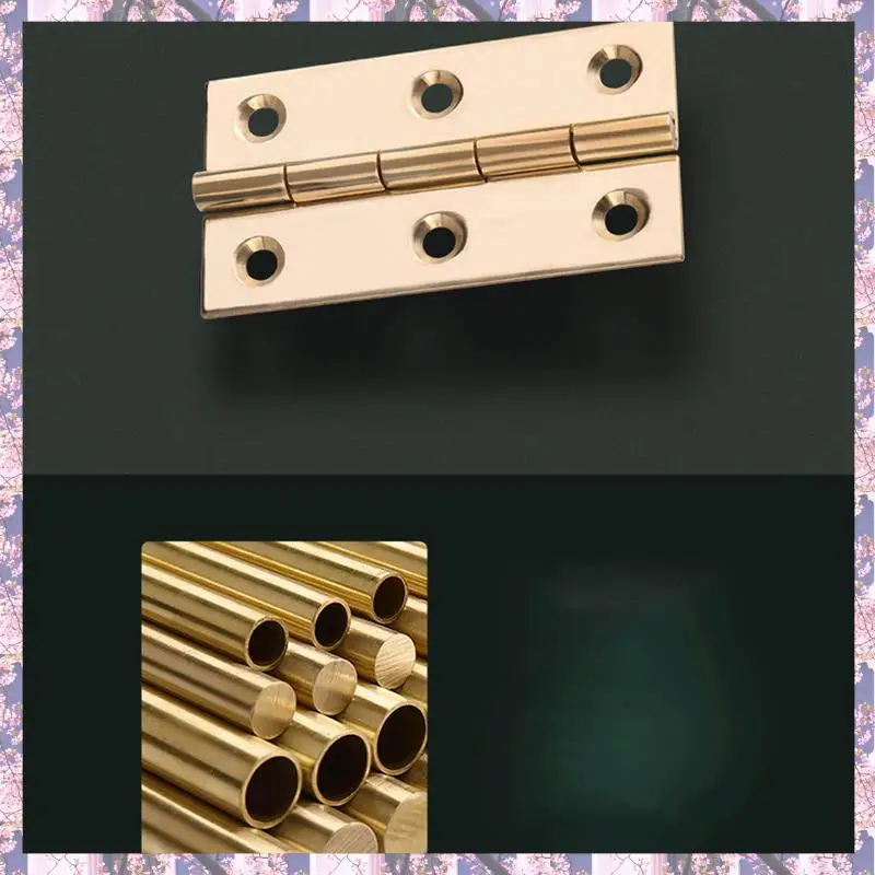 

Retail 8 Pieces Of Solid Brass Hip Hinge 5.1 Cm Suitable For Cabinet Doors, Trunk Round Corner Tenon Brass Hinges With Screws