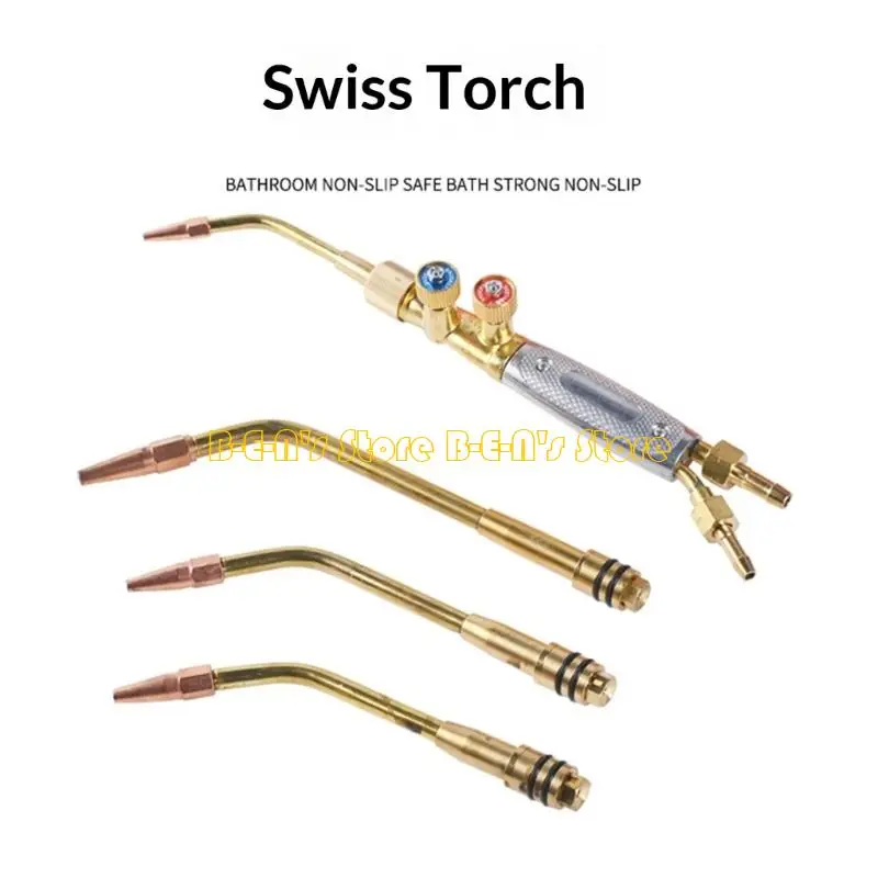 Y1AD 4Pcs Welding Torch Handles Copper Construction for CGA 200 and CGA 540 Use For 3/8