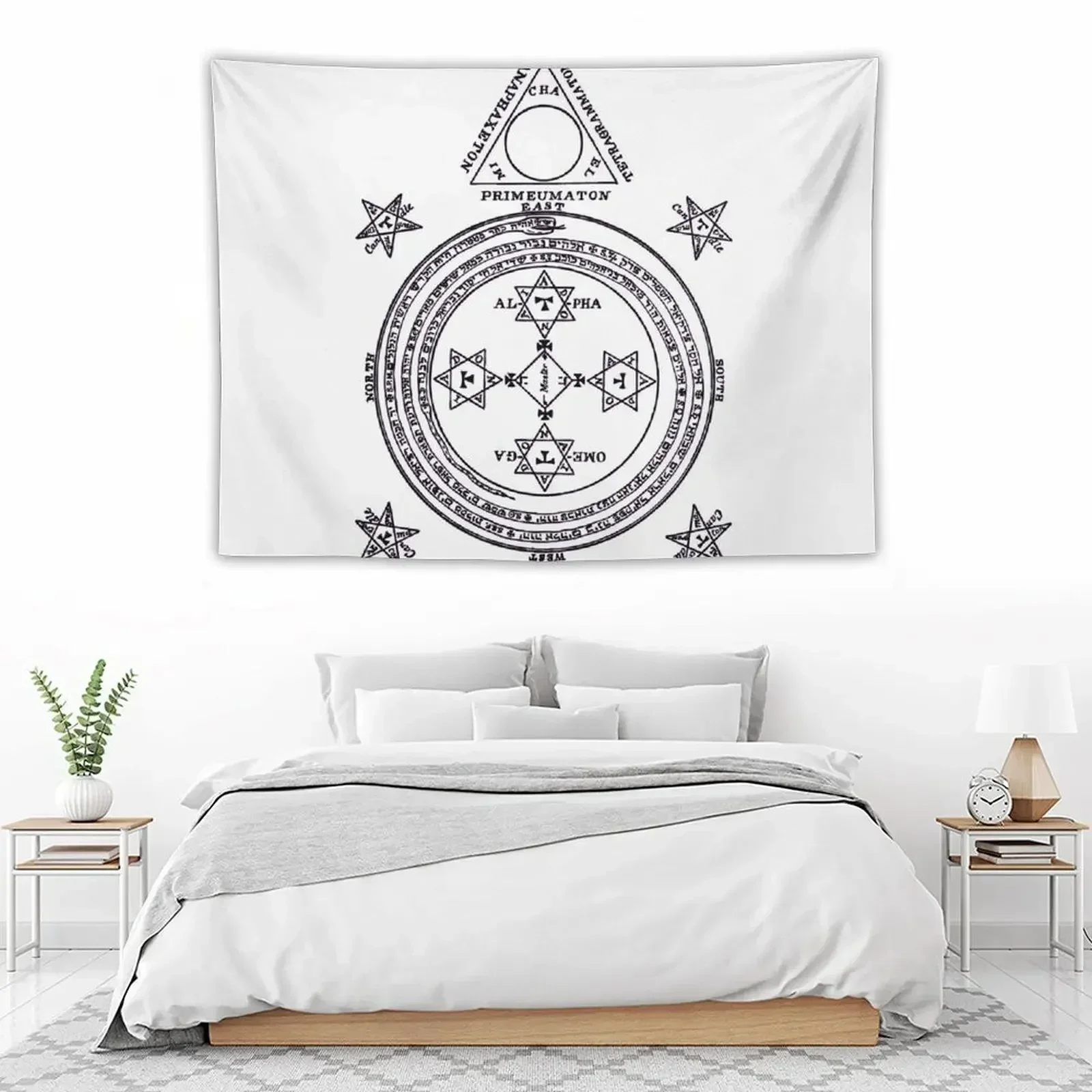 

Solomon Circle Goetia Black n White Tapestry House Decorations Room Decoration Aesthetic Wall Hanging Wall Tapestry