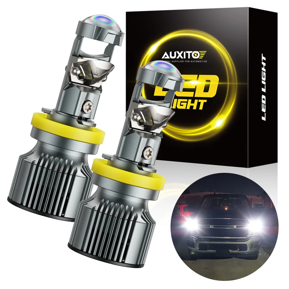 

2 шт. AUXITO 30000LM H11 светодиодная фара с линзой проектора H8 H9 светодиодная автомобильная лампа 6500K Canbus Turbo высокой мощности 110 Вт для левого руля