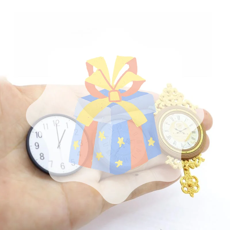 1 pz finta gioca mobili giocattolo 1:12 casa delle bambole in miniatura retrò orologio da parete europeo gioca casa delle bambole decorazioni per la casa accessori