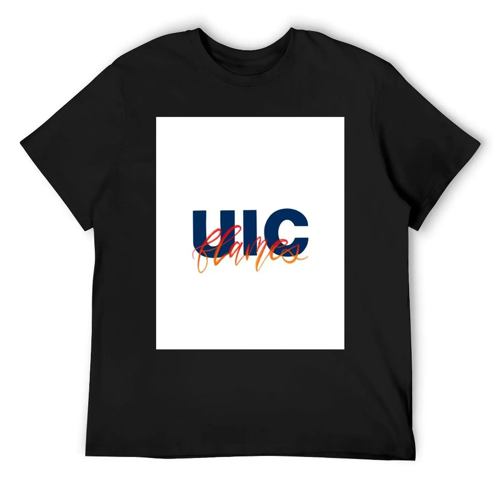 UIC Flames T-Shirt customs boys animal print shirts graphic tees plus size tops shirts graphic tee men