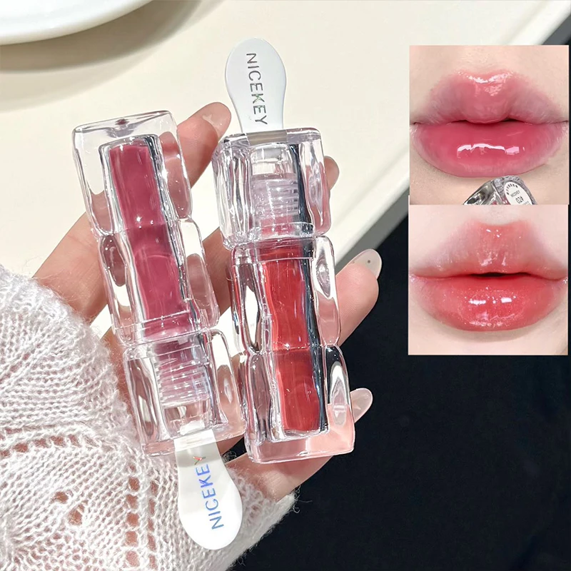 Mirror Lip Glaze Water Glossy Lip Stain Plumping Lasting Moisturizing Jelly Liquid Lipstick Beauty Makeup Shimmer Lipgloss Tint
