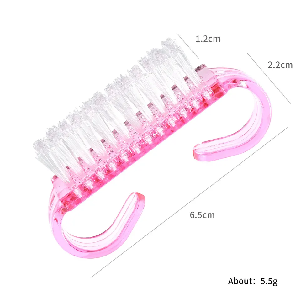 1/5/20 Piezas Brocha de Acrílico para Uñas Color Rosa Nail Art Manicura Pedicura Suave para Quitar Polvo Plástico Limpieza Brochas de Uñas Set de Herramientas 5