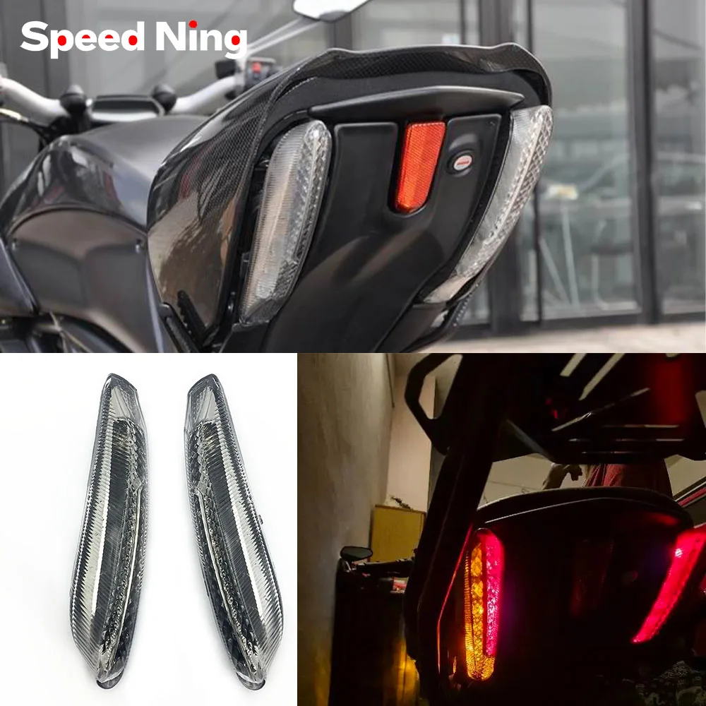 Fanale posteriore a LED per DUCATI Diavel/Carbonio 2011-2015 12 13 14 Moto Integrato Fanale posteriore Indicatore di direzione Sinistra Destra