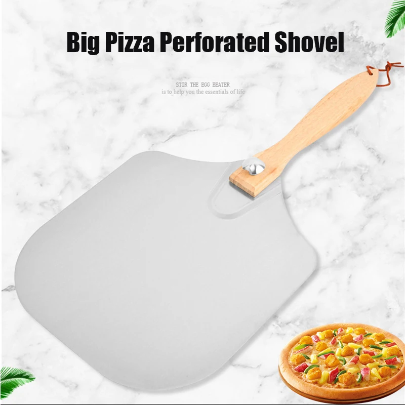 

Big Pizza Perforated Shovel Paddle Short Handle for Oven Turning Peel Kitchen Tools Nonstick Pizza Baking