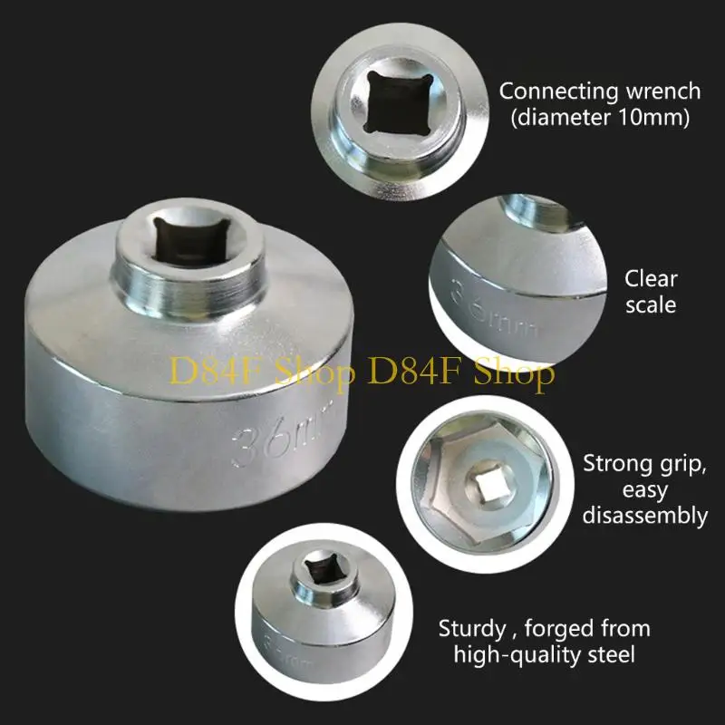 D84F 27/32/36Mm Oil Filter Socket Wrench 3/8 Drive Oil Filter Wrench For Car Repair