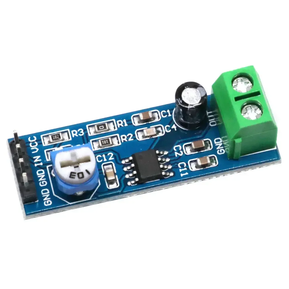 LM386 200x Gain Mono Power Amplifier Board - Compact 5V-12V Input Audio Module for Portable Speakers & Signal Boosting