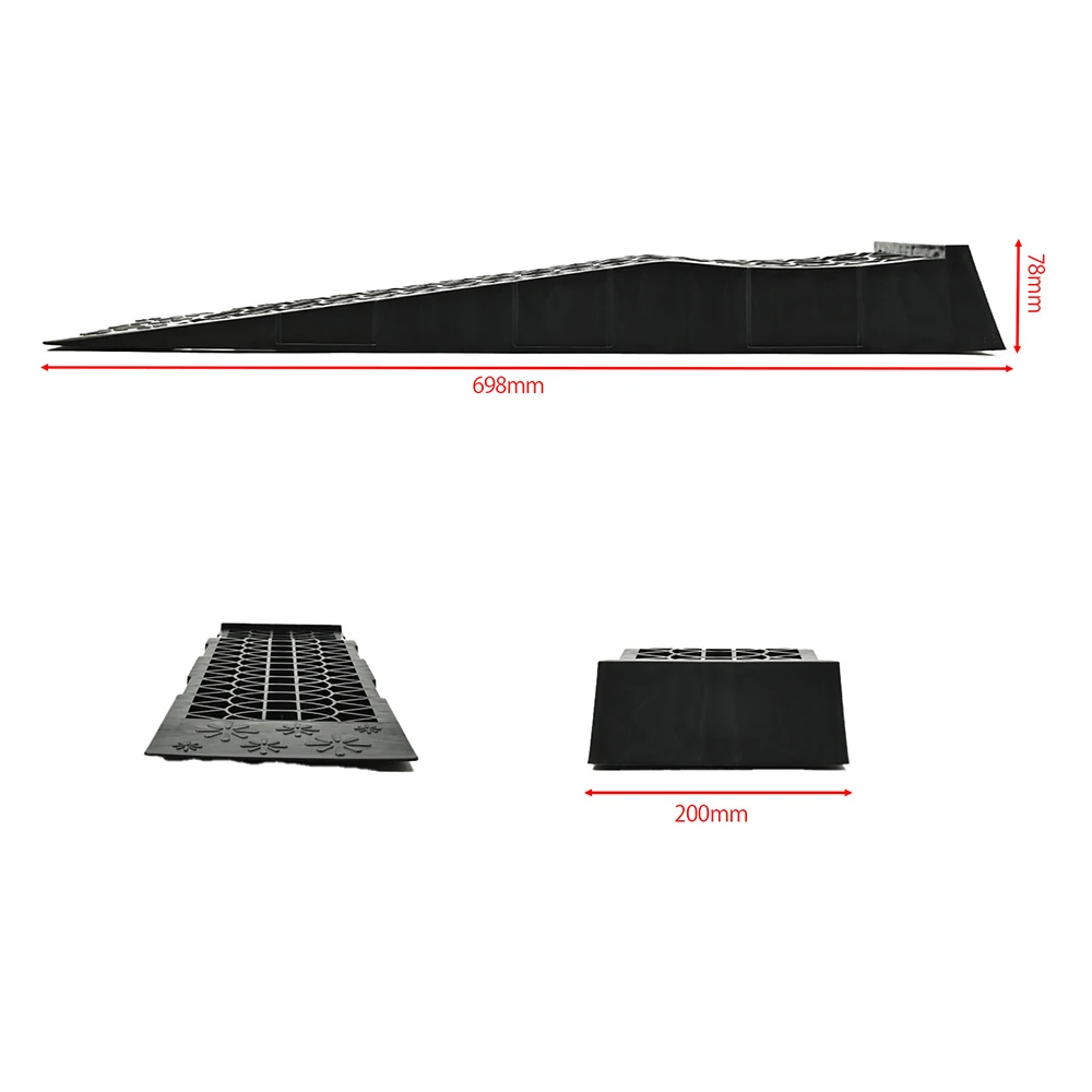 2pcs Ramp Mobil Kapasitas 3T, Ramp Plastik Portabel 70cm untuk Pemuatan, Alat Pengangkat Perbaikan dan Perawatan Mobil