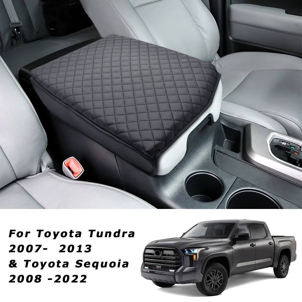 

Armrest Center Console Leather Cover For Toyota Tundra 2007-2013 Sequoia 2008-2022 Center Console Lid Armrest Pad