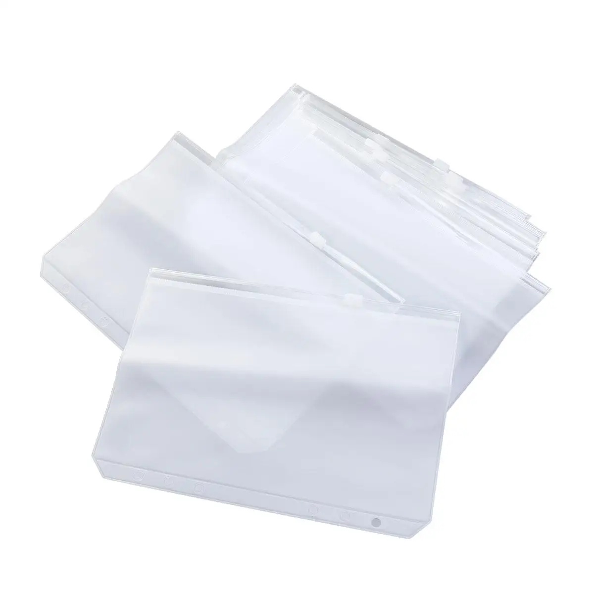 

10PCS A5 Zipper Bag Lightweight File Folder Organizer Binder Pouch Paper Storage Business Card Travel Office Use Clear