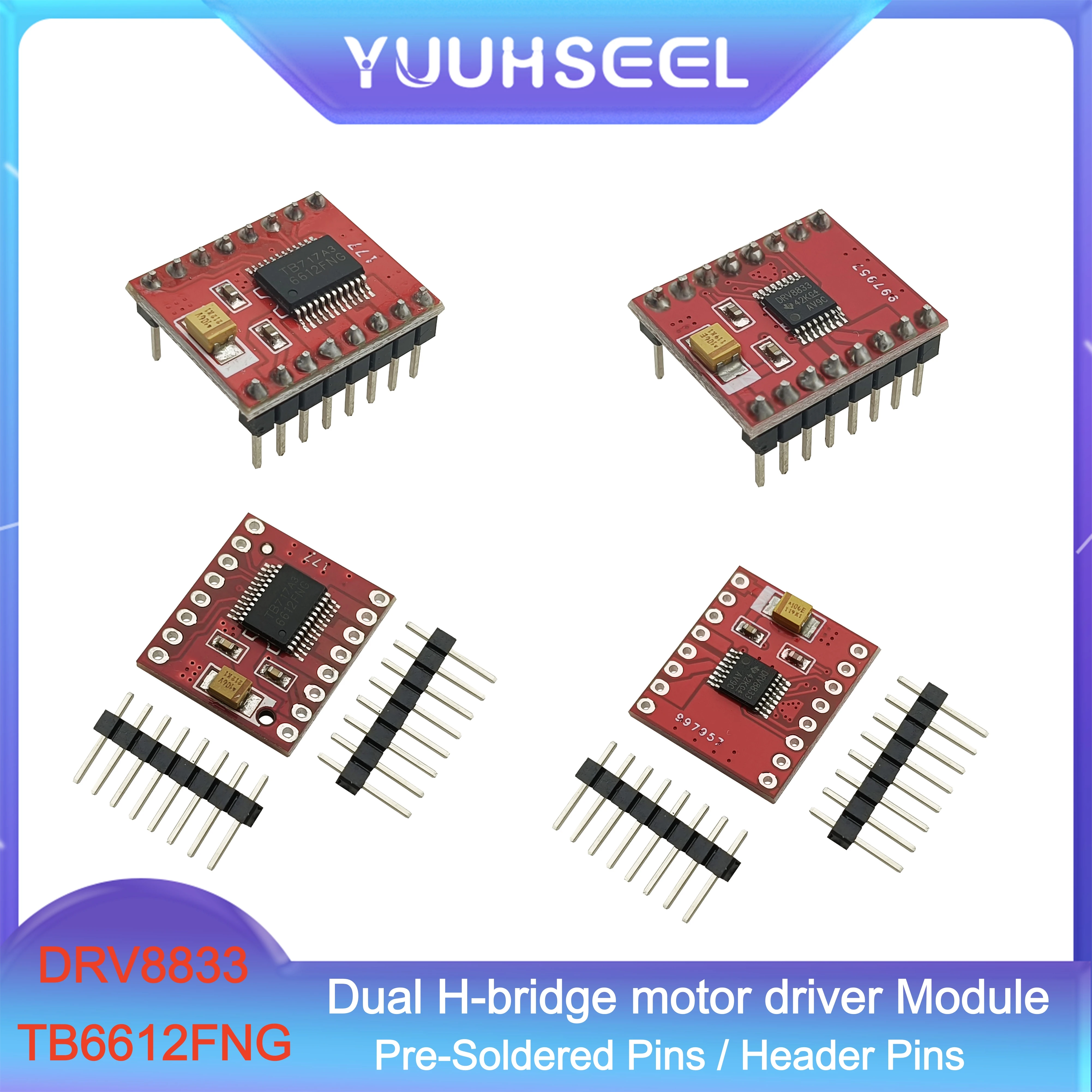 5pcs DRV8833/TB6612FNG Dual Stepper Motor Driver Module H-bridge Board DC Motor Controller for Arduino, Raspberry Pi, ESP32