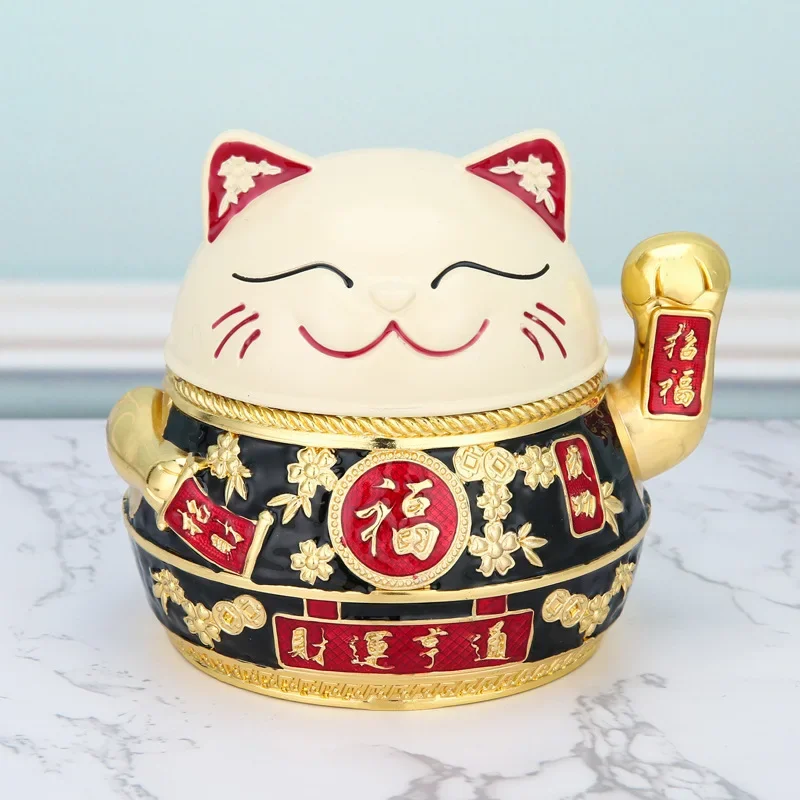 

Lucky Cat Shape Smoking Ashtray With Lid Windproof Smoking Cigarette Ashtray Ash tray Home Office Desktop Decor Ashtray Gift