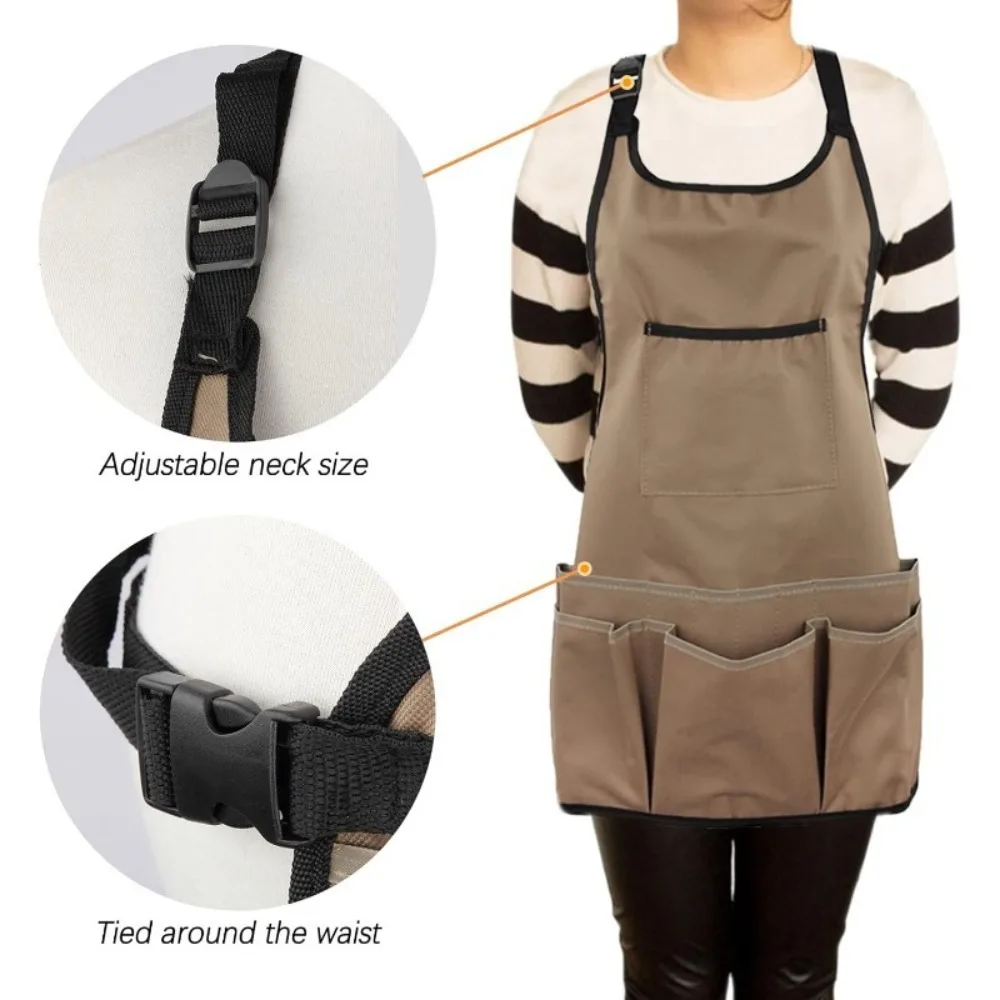 Durable with 14 Pockets Tool Apron Adjustable Straps 600D Oxford Fabric Work Apron Waterproof Gardening Apron For Men