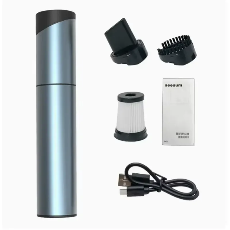 Mini Cordless Vacuum Cleaner USB Rechargeable Handheld Portable with 3 Nozzles for Car Keyboard Desktop Home Office Cleaning