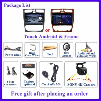 Android 15 pro Mercedes Benz třídy C W203 C200 C320 C350 CLK W209 2002-2005 Autorádio s videopřehrávačem, navigace GPS, 2Din, Wifi 8 nejlepší prodej dotykové video pro Mercedes Benz C200 - №1