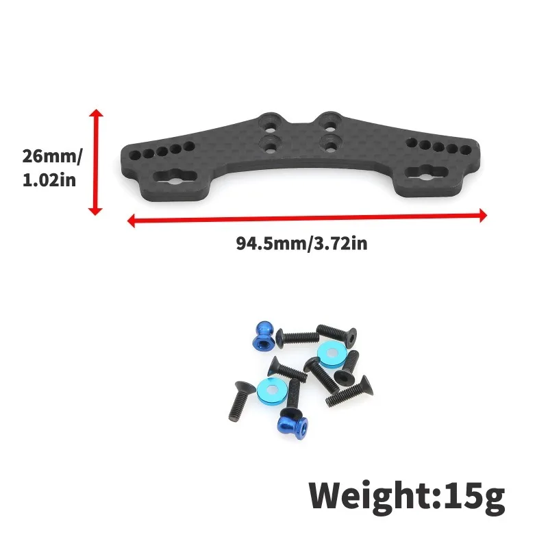 Koolstofvezel Voor en Achter Shock Tower Demper Verblijf 54452 54453 voor Tamiya XV01 XV-01 1/10 RC Auto Upgrade onderdelen Accessoires