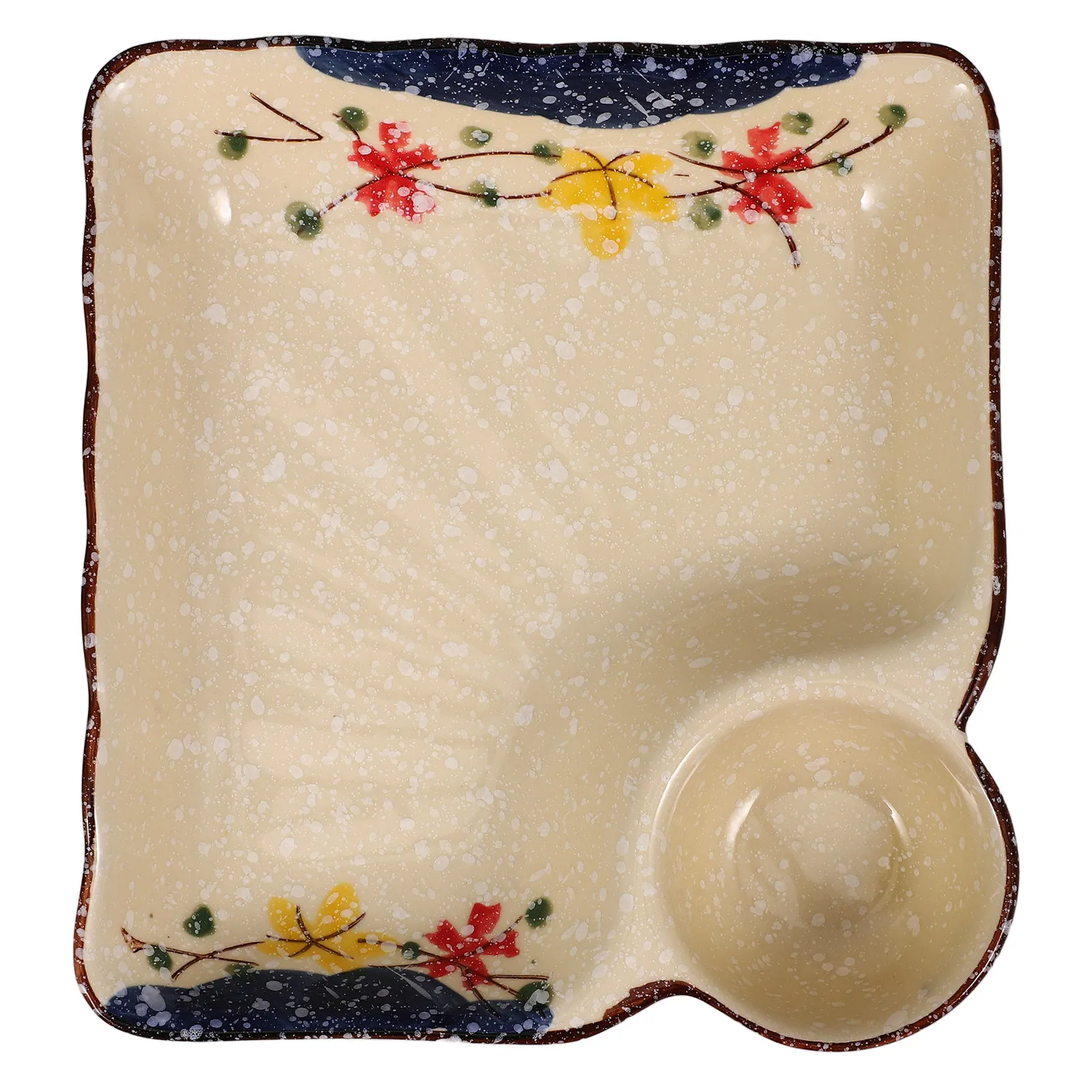 

Керамическая тарелка для пельменей с центральным отсеком для соуса, многофункциональное блюдо для подачи суши, пельменей, картофеля фри, завтраков