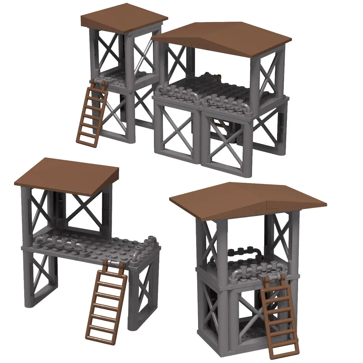 Kleine Partikel block Kriegs gebäude Militär Außenposten aussichts türme Schütze Requisiten Modell Ziegel Bausteine Spielzeug