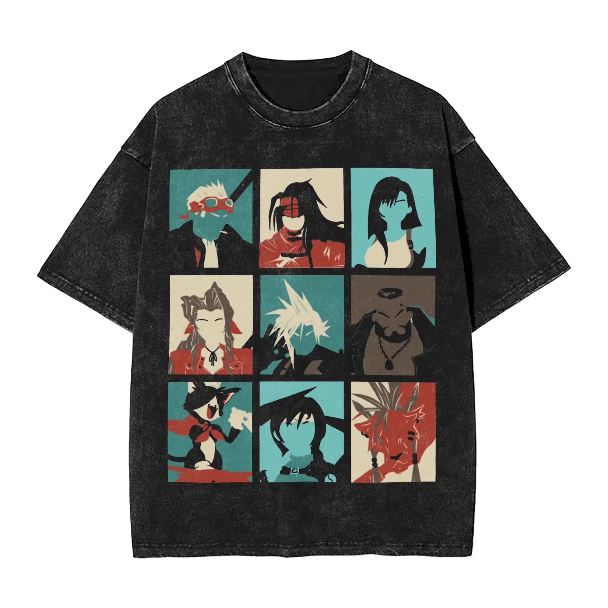 Men Women Finals Fantasys Video Game Vintage Washed T Shirts  Cotton Clothes Hipster Short Sleeve O Neck Tees Summer T-Shirts