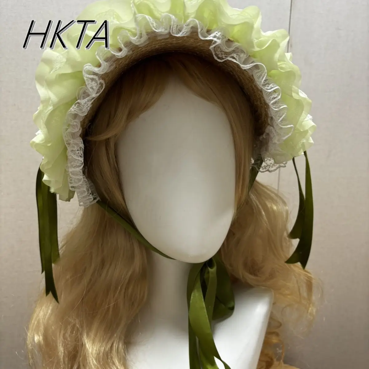 Lolita Lace Print Womens Hat Sweet Cute Handmade Purple Straw Hats Sprint Kawaii Pleated Flower Bow Lace Up Hair Clips Cap Girl