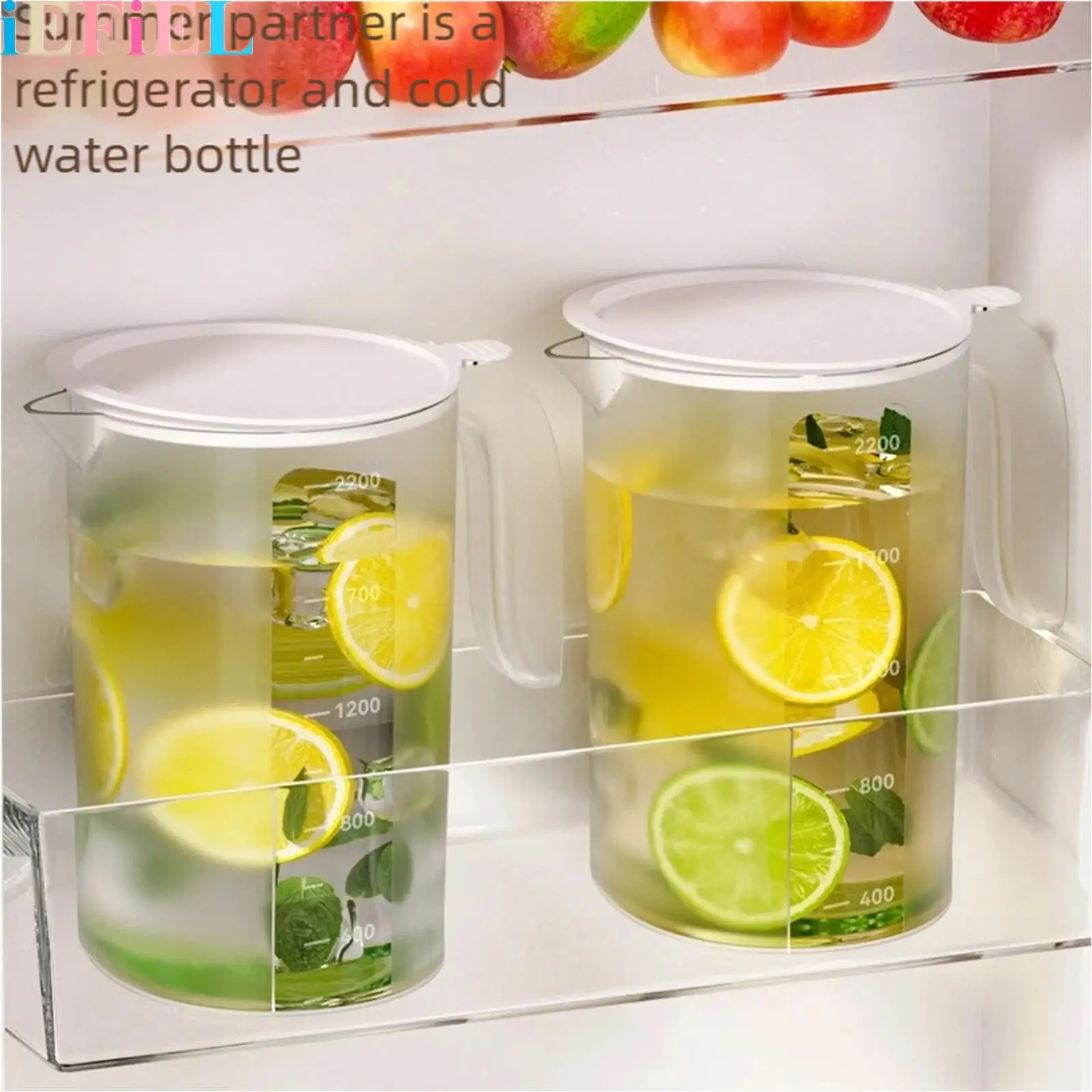 

1Pcs Plastic Household Large-Capacity Heat-Resistant Cold Water Tea-Making Juice Beverage Jug with Scale