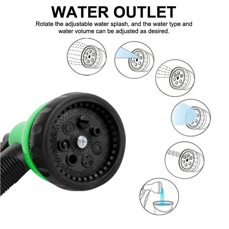 Garden Hose Spray Nozzle 7 Adjustable Spray Modes Leakproof Ergonomic Design for Yard Irrigation Car Window Cleaning Home Use