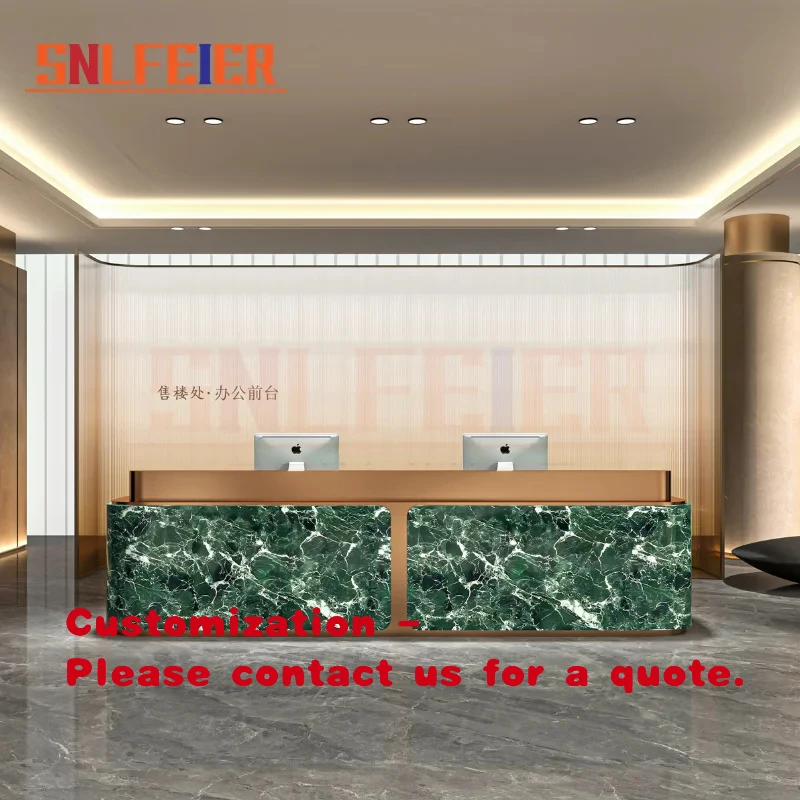 custom.Custom Modern Marble Reception Desk Luxury Hotel Grade Design Apartment Beauty Salon Spa Front Counter