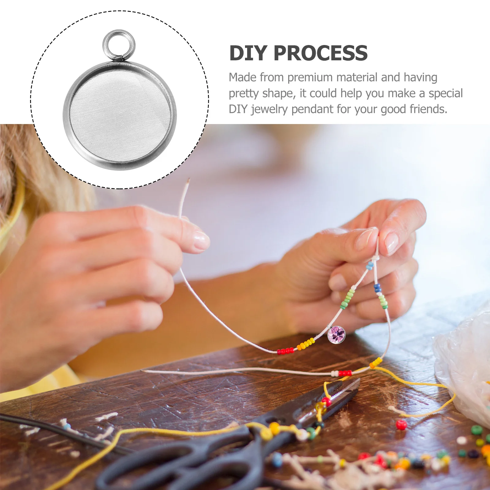 50 Stück Runde Schmuckfassungen Anhänger-Basis Glatte Flache Stahlplatten für Handgefertigte Halsketten Armbänder Ohrringe DIY Schmuckherstellung