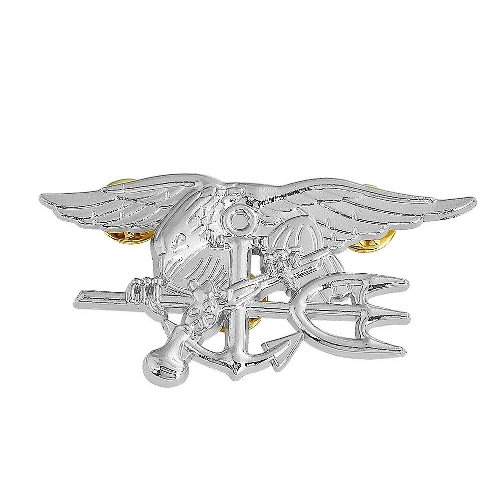 USA SEAL Cosplay Navy Commando Bald Eagle Poseidon Trident Zinc Alloy Brooch Military  Badges Pins DIY Anchor Ocean Warrior