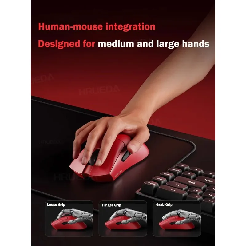 

New EWEADN A5 Series Three Mode Bluetooth Wireless Mouse Ergonomic Lightweight Low Latency Longlife PAW3395 E-sports Gamer Mouse