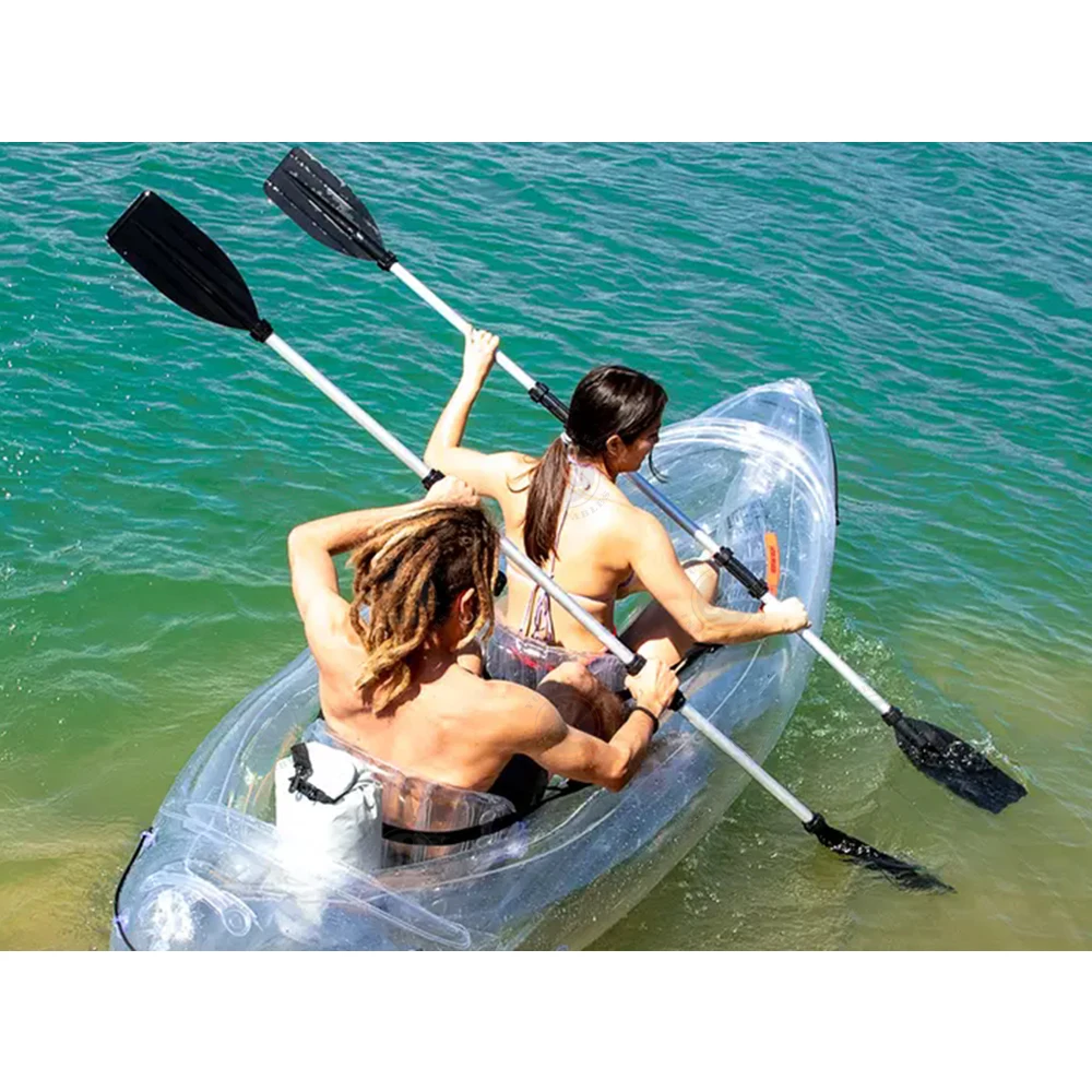 new design inflatable transparent kayak for sale for 2 people