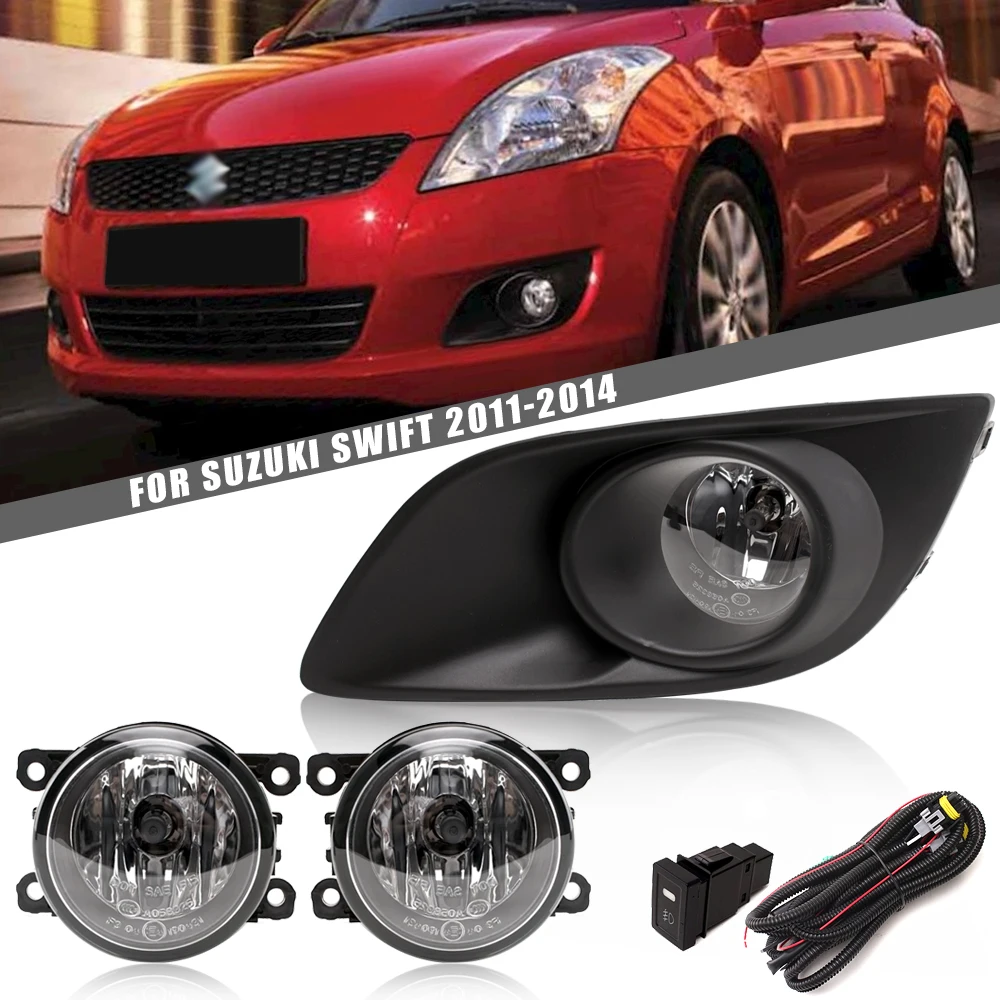 

Front Bumper Fog Lamp Upgrade Kit FOR Suzuki SWIFT 2011 2012 2013 2014 Version Additional Foglight Set Switch+Wiring